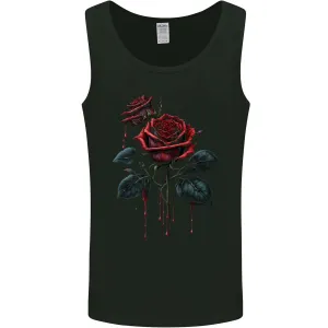 2 Roses Dripping With Blood Gothic Goth Mens Vest Tank Top