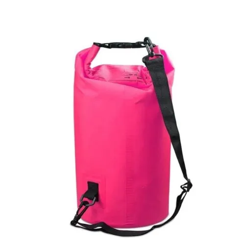 20L Waterproof Dry Bag Floating Shoulder Bag Roll Top Pink Color