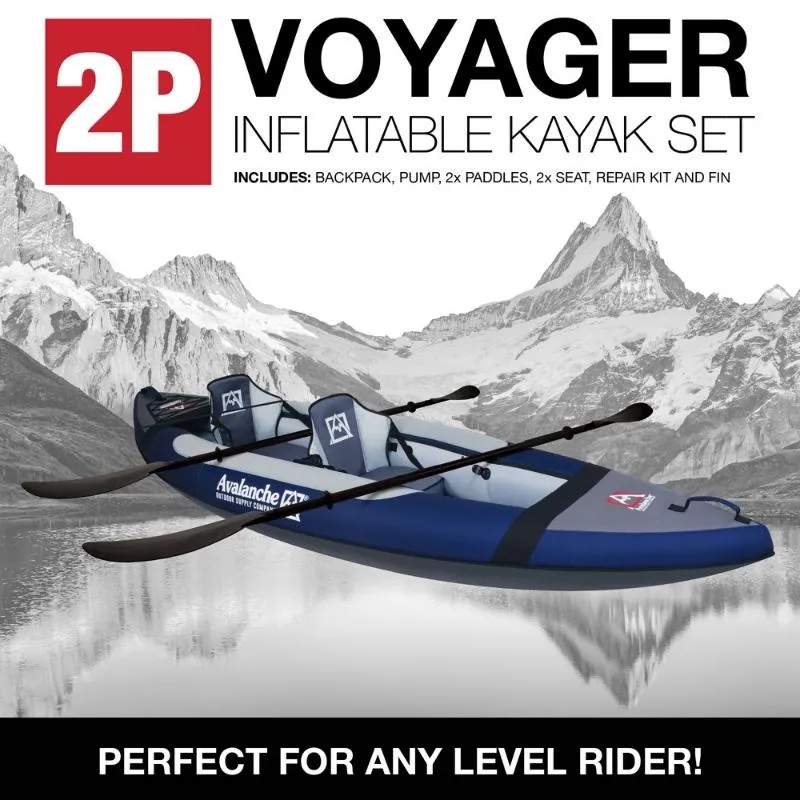 Avalanche 11' Voyager 2-Person Inflatable Kayak Set