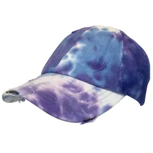 BT-791 C.C Criss Cross Tie Dye Pony Cap PURPLE