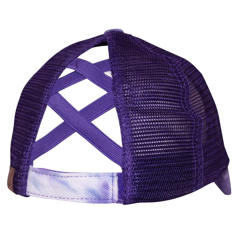 BT-924 C.C Criss Cross Pony Cap Tie Dye Purple/Purple