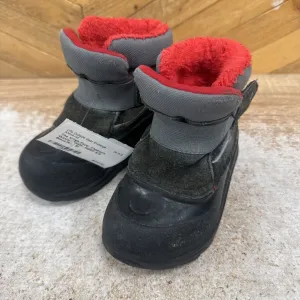 Children's Winter Boots: Black/Red-children-6T