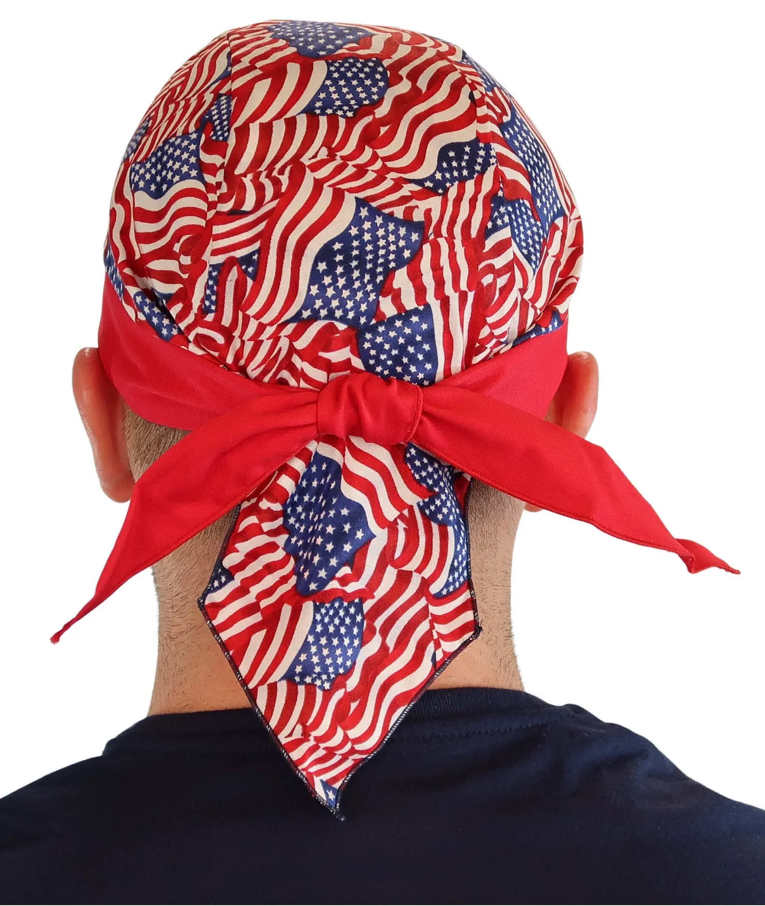 Classic Skull Cap US Flags Red Band