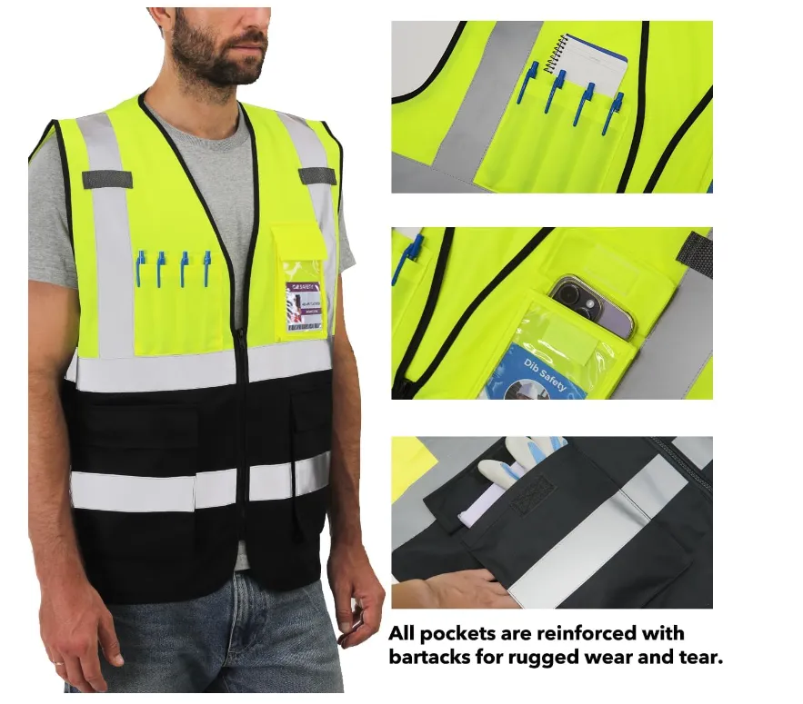 Dib Safety Reflective Vest - Yellow / Black