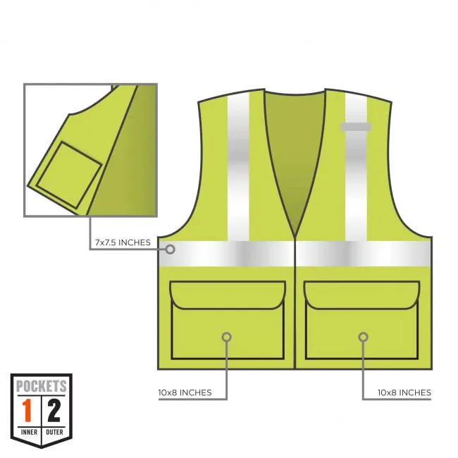 Ergodyne GloWear 8220Z Type R Class 2 Mesh Hi-Vis Safety Vest - Lime