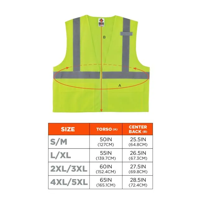 Ergodyne GloWear 8220Z Type R Class 2 Mesh Hi-Vis Safety Vest - Lime