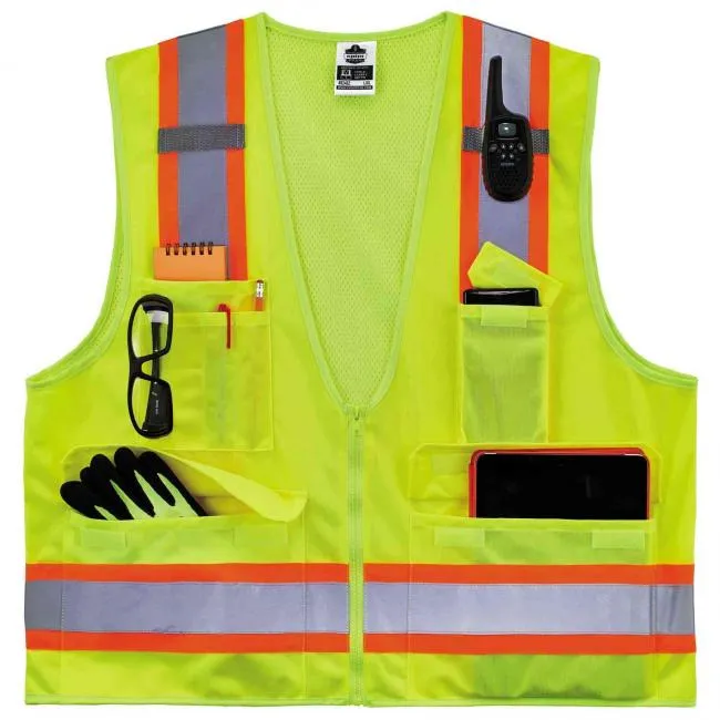 Ergodyne GloWear 8248Z Type R Class 2 Two-Tone Surveyors Vest - Lime