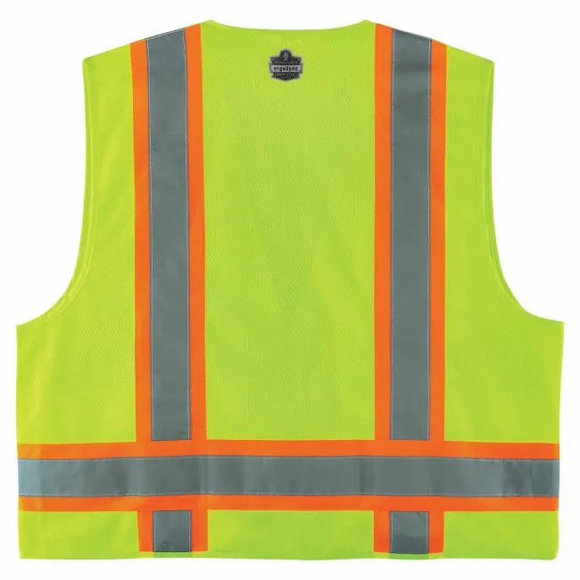 Ergodyne GloWear 8248Z Type R Class 2 Two-Tone Surveyors Vest - Lime