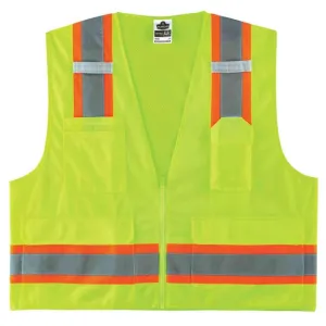 Ergodyne GloWear 8248Z Type R Class 2 Two-Tone Surveyors Vest - Lime