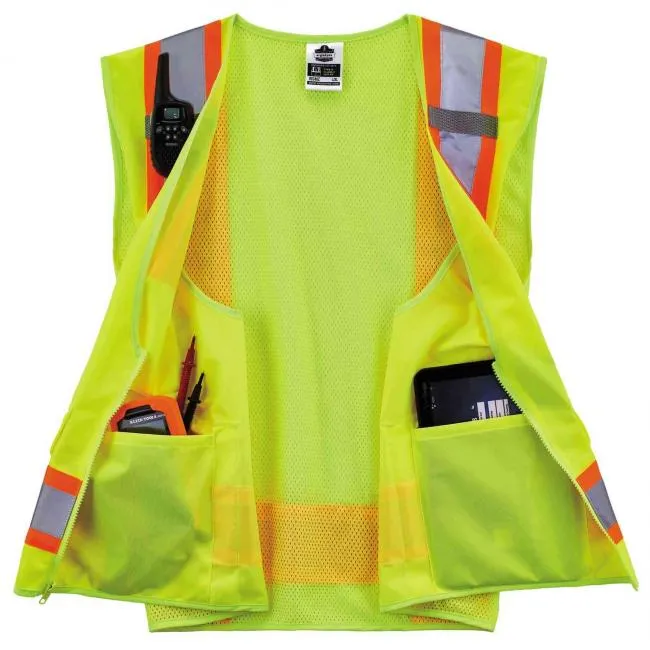 Ergodyne GloWear 8248Z Type R Class 2 Two-Tone Surveyors Vest - Lime