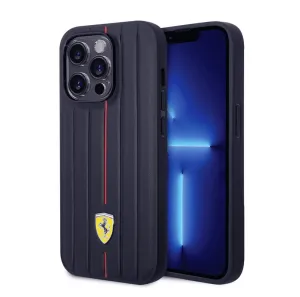 Ferrari Leather Protective Case for iP14 Pro, Black