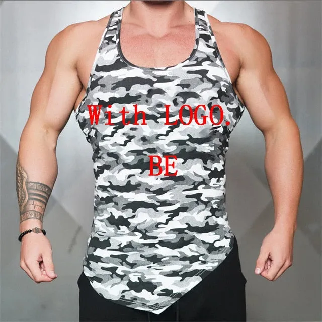 Fitness Men Tank Top Army Camo Camouflage Mens Bodybuilding Stringers Tank Tops Singlet Brand Clothing Sleeveless Shirt