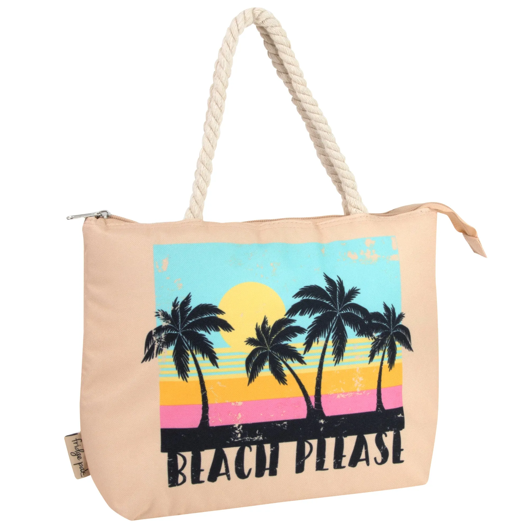 Fridge Pak Insulated Zippered Beach Totes - 2 Prints