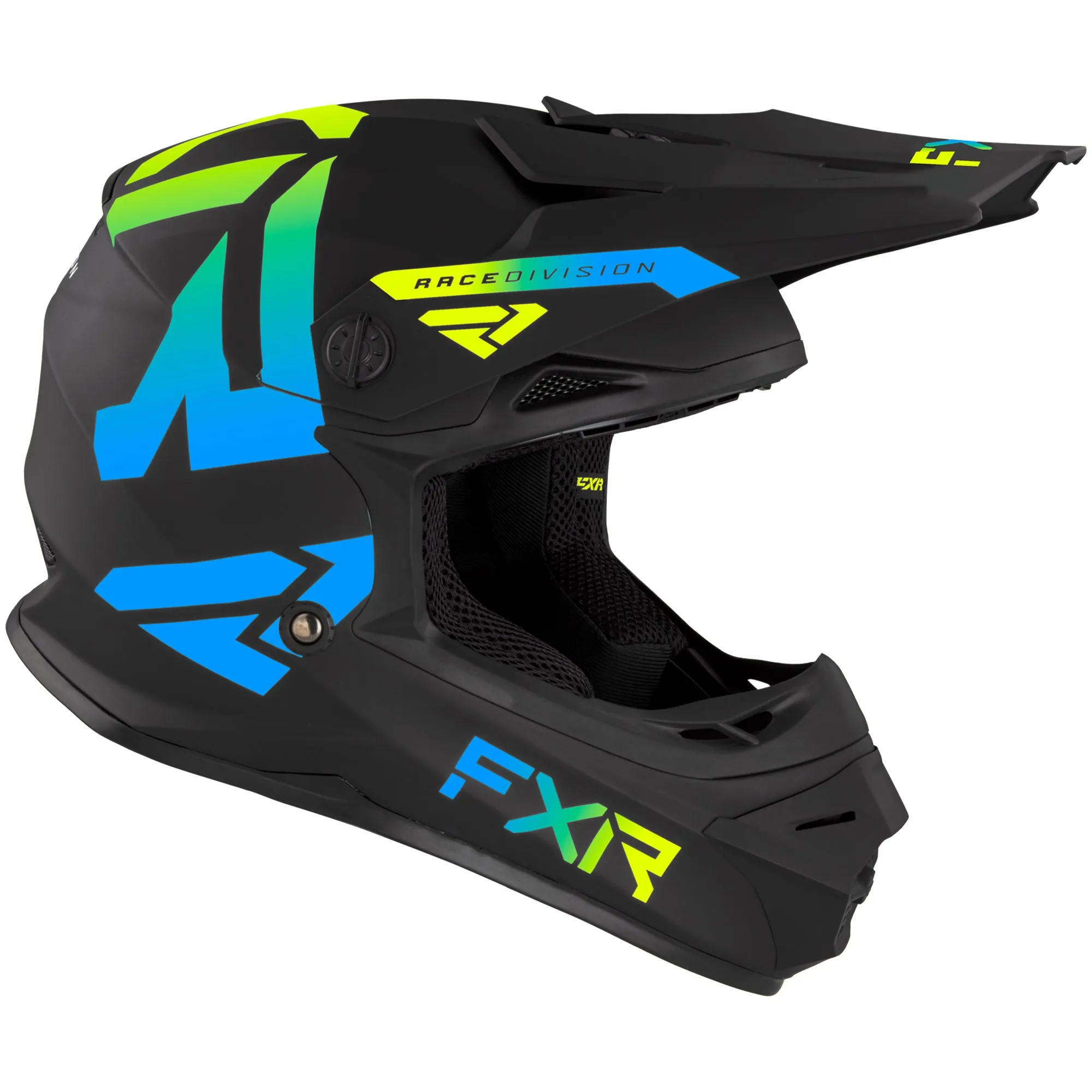 FXR Youth Legion Open Face Offroad Helmet Black/Blue/Hi-Vis