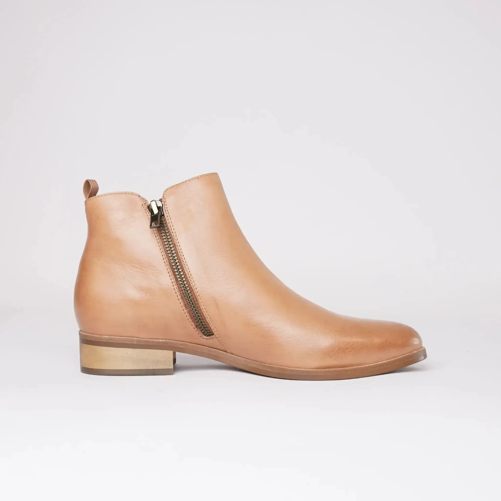 Inflict Dark Tan Leather Ankle Boots