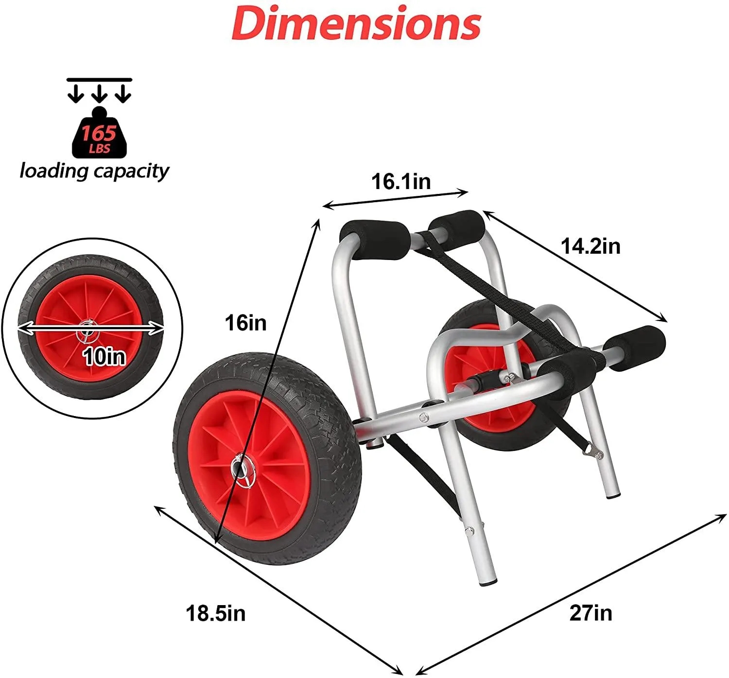 Kayak Cart Boat Canoe Trolley Dolly With Wheels