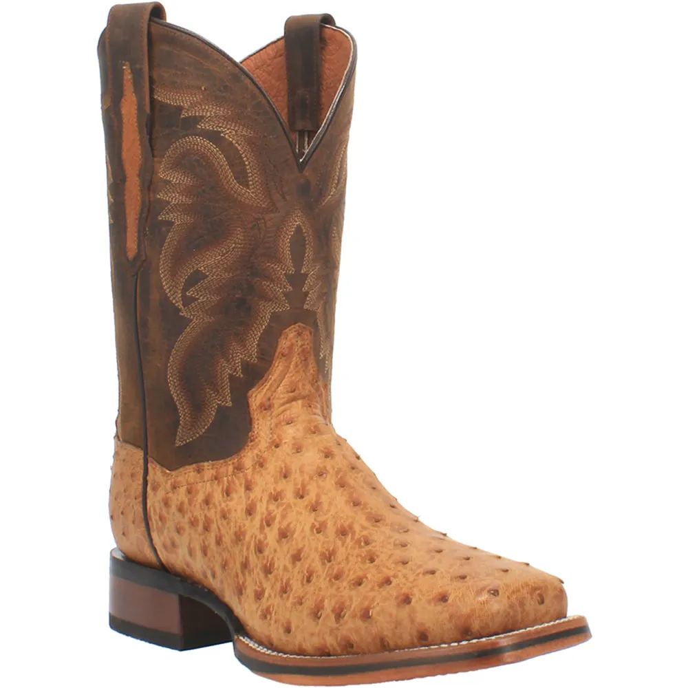 Kershaw Ostrich Embroidered Square Toe Cowboy Boots