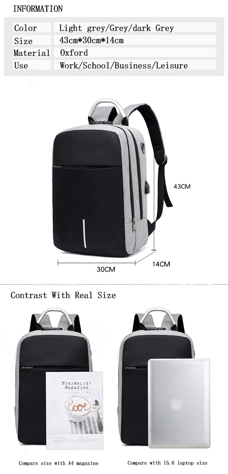 Laptop Backpack With External Charging Usb Port Xf0760 Black