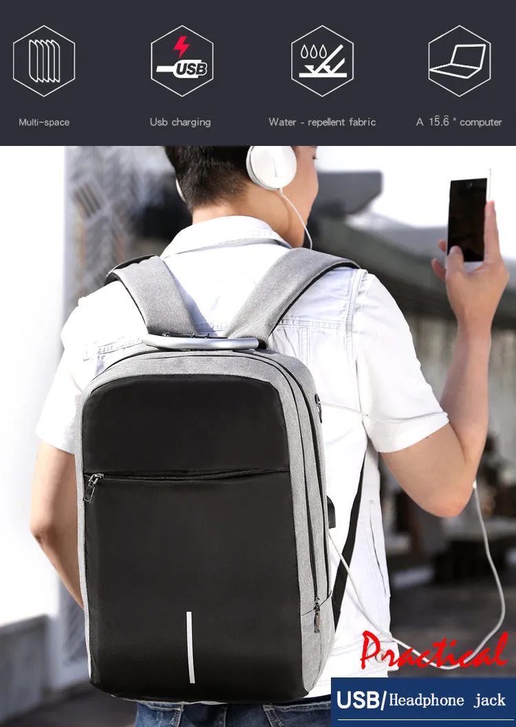 Laptop Backpack With External Charging Usb Port Xf0760 Black