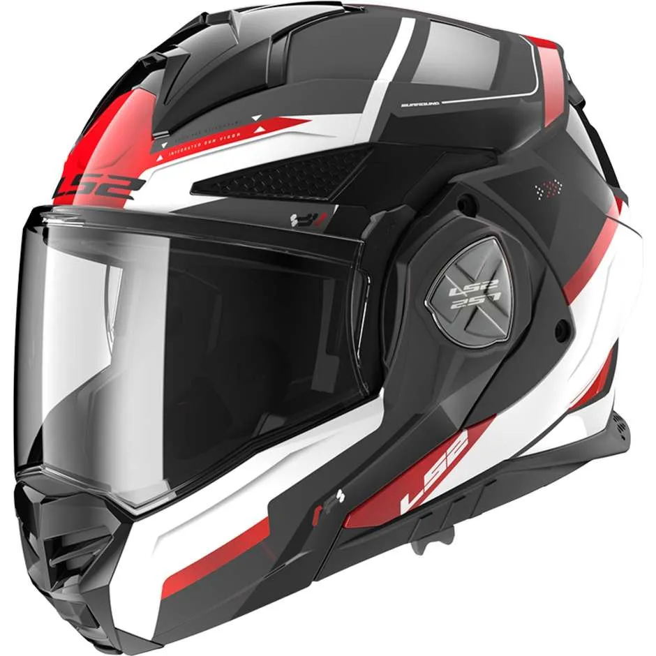 Ls2 Ff901 Advant X Spectrum Modular Helmet  Black White Red-06