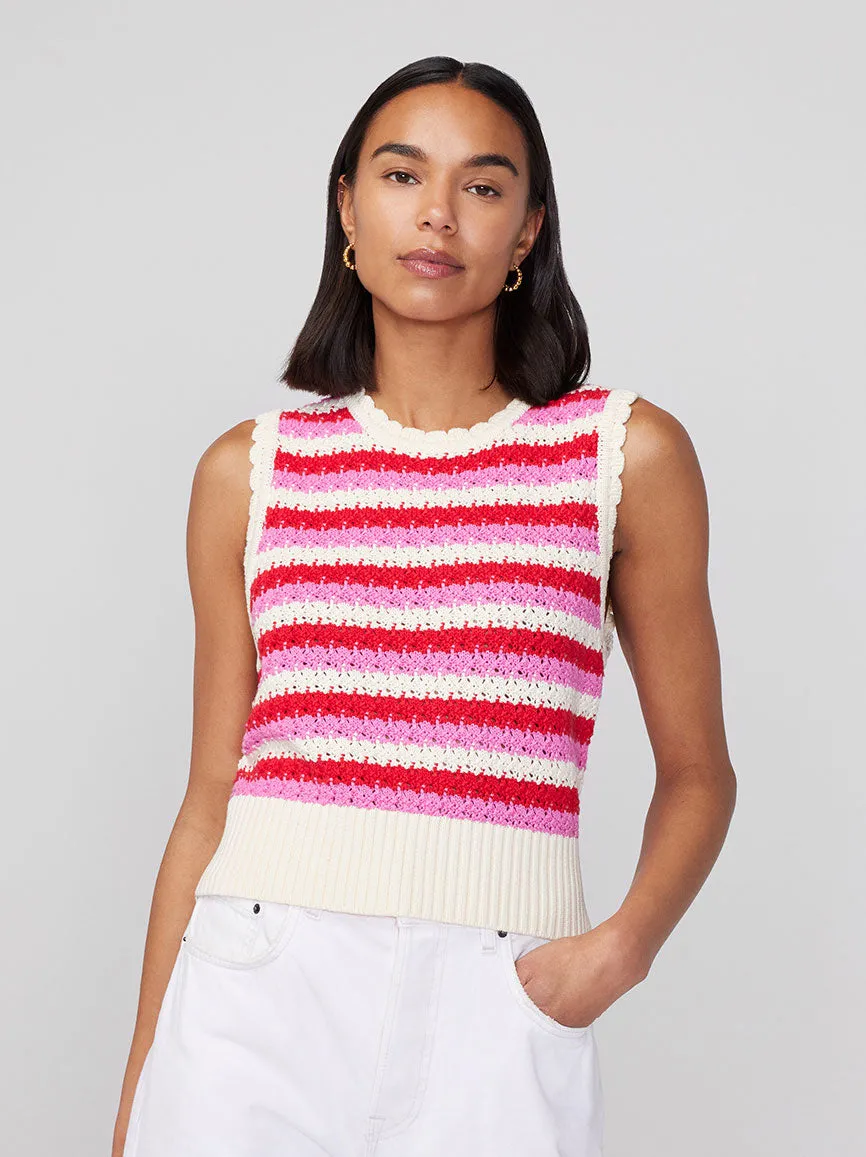 Marley Pink Stripe Knit Top