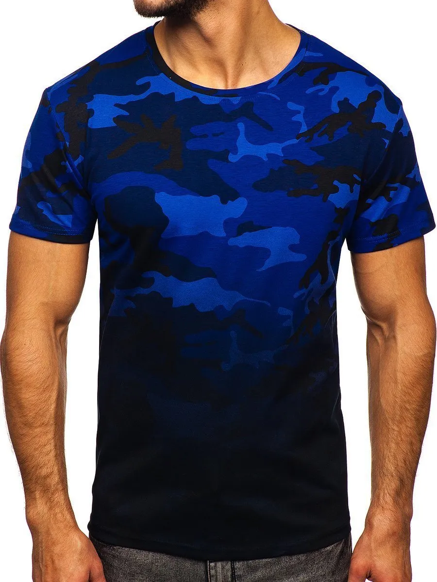 Men's Camouflage Round Neck Short Sleeve T-Shirt 21832744YM