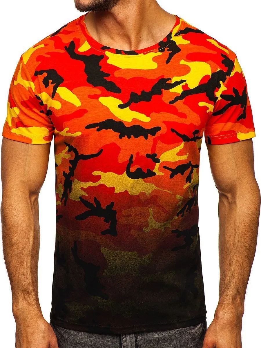 Men's Camouflage Round Neck Short Sleeve T-Shirt 21832744YM