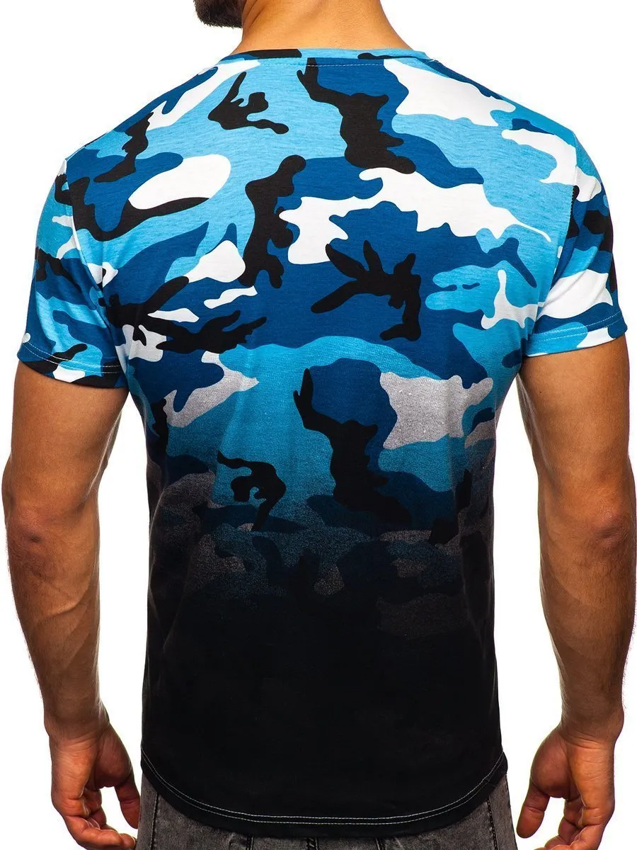 Men's Camouflage Round Neck Short Sleeve T-Shirt 21832744YM