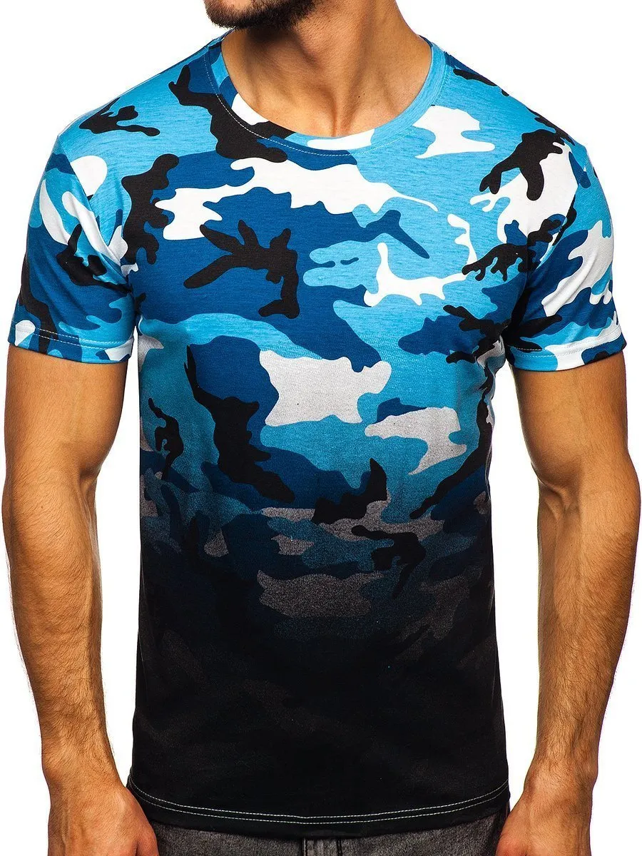 Men's Camouflage Round Neck Short Sleeve T-Shirt 21832744YM