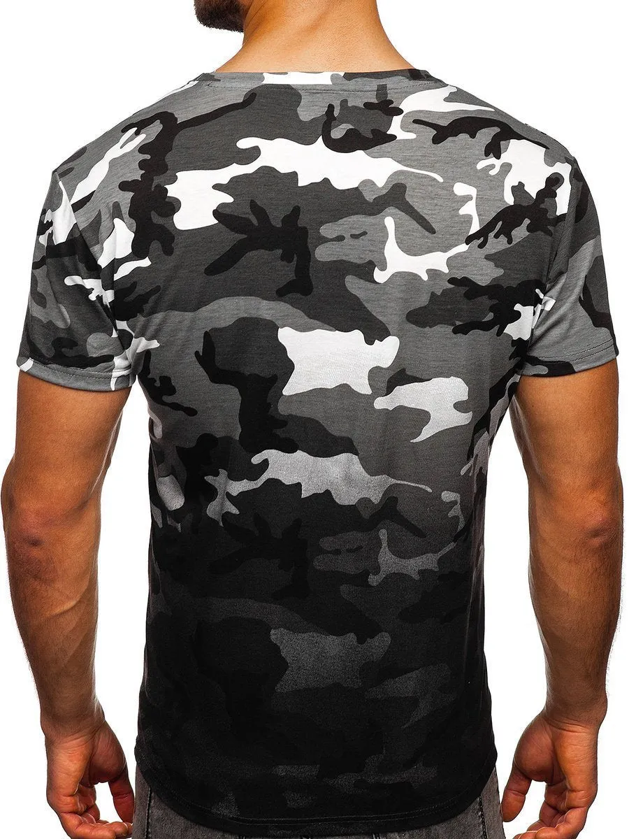 Men's Camouflage Round Neck Short Sleeve T-Shirt 21832744YM