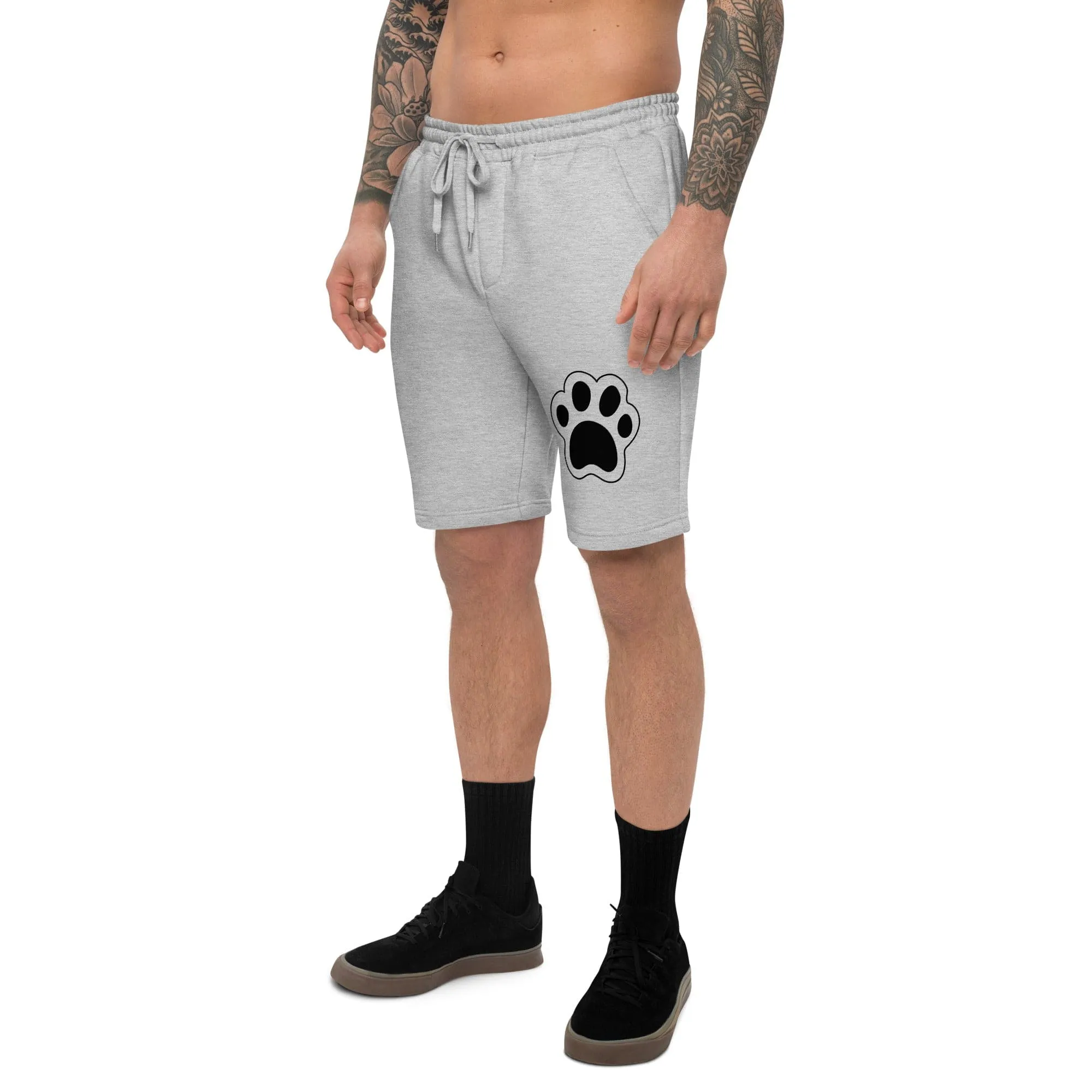 Men's Fleece Shorts with Paw Print