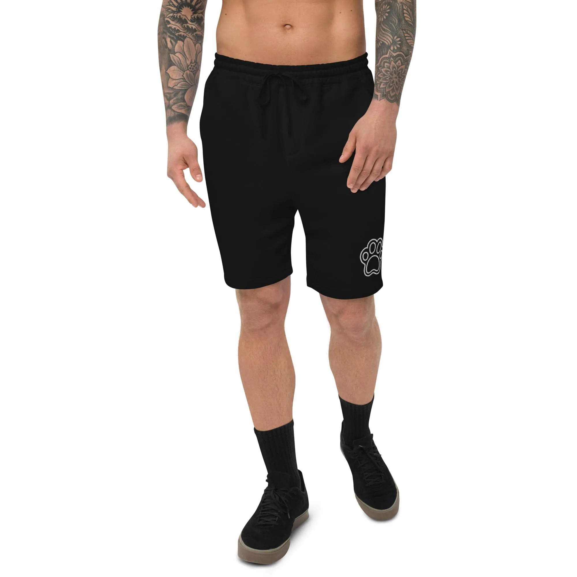 Men's Fleece Shorts with Paw Print