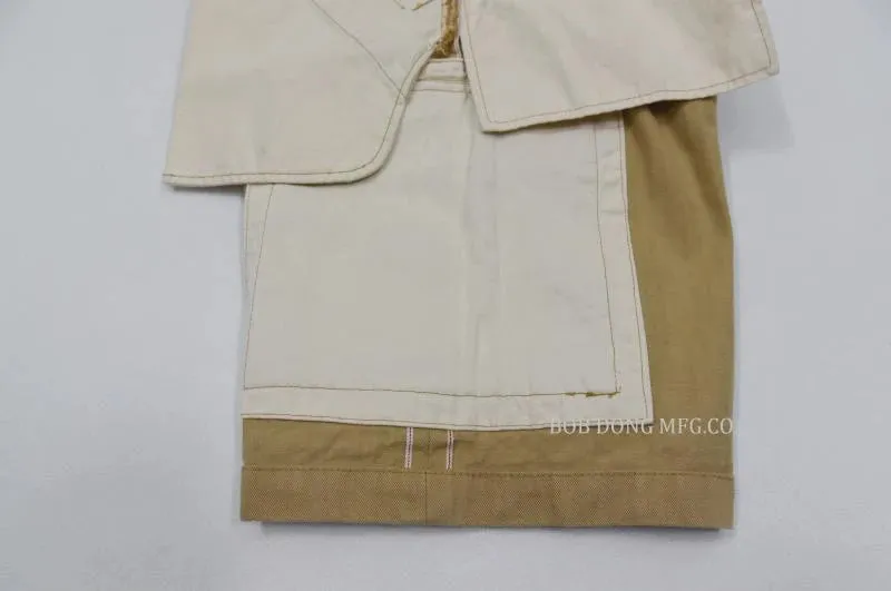 Military Vintage Men HBT Cargo Shorts Straight Loose Fit