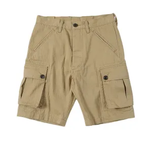 Military Vintage Men HBT Cargo Shorts Straight Loose Fit