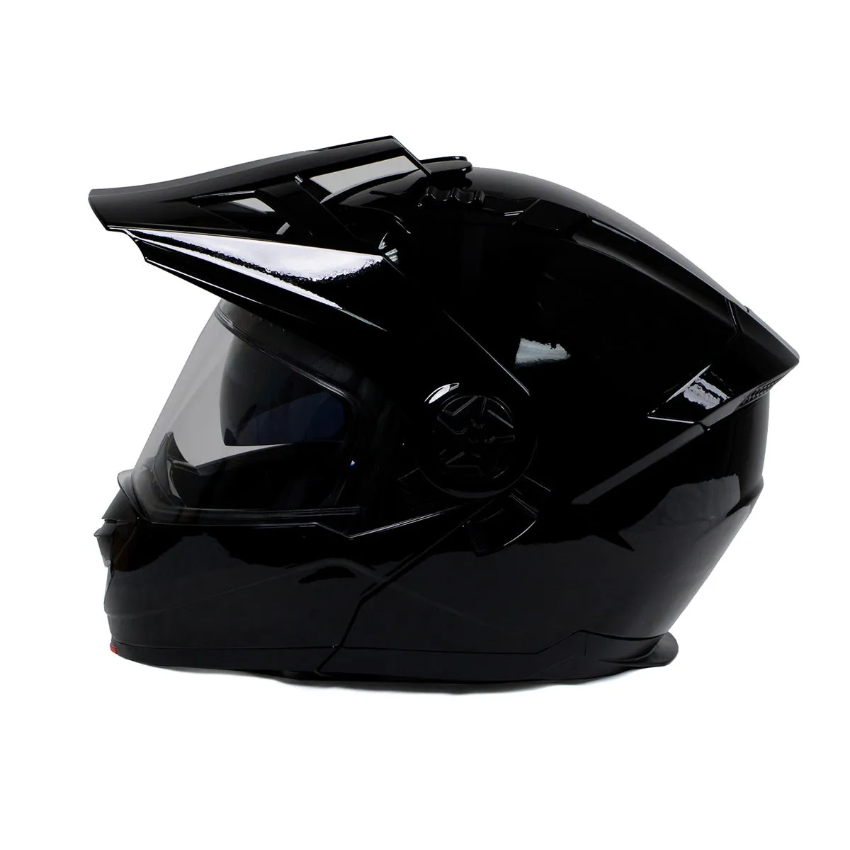 Milwaukee Helmets Gloss Black Ominous Dual Sport Advanced Motorcycle Modular Helmet for Men and Women DOT Approved MPH9821DOT