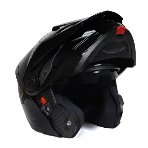 Milwaukee Helmets Gloss Black Ominous Dual Sport Advanced Motorcycle Modular Helmet for Men and Women DOT Approved MPH9821DOT