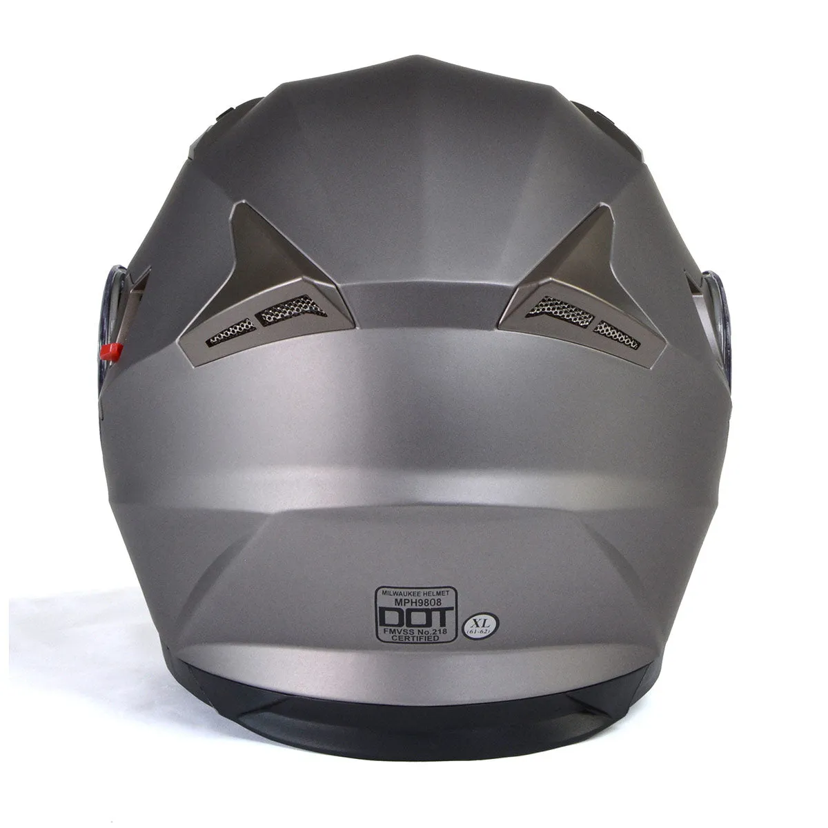 Milwaukee Helmets MPH9808DOT 'Ionized' Silver Advanced Motorcycle Modular Helmet for Men and Women Biker w/ Drop Down Visor