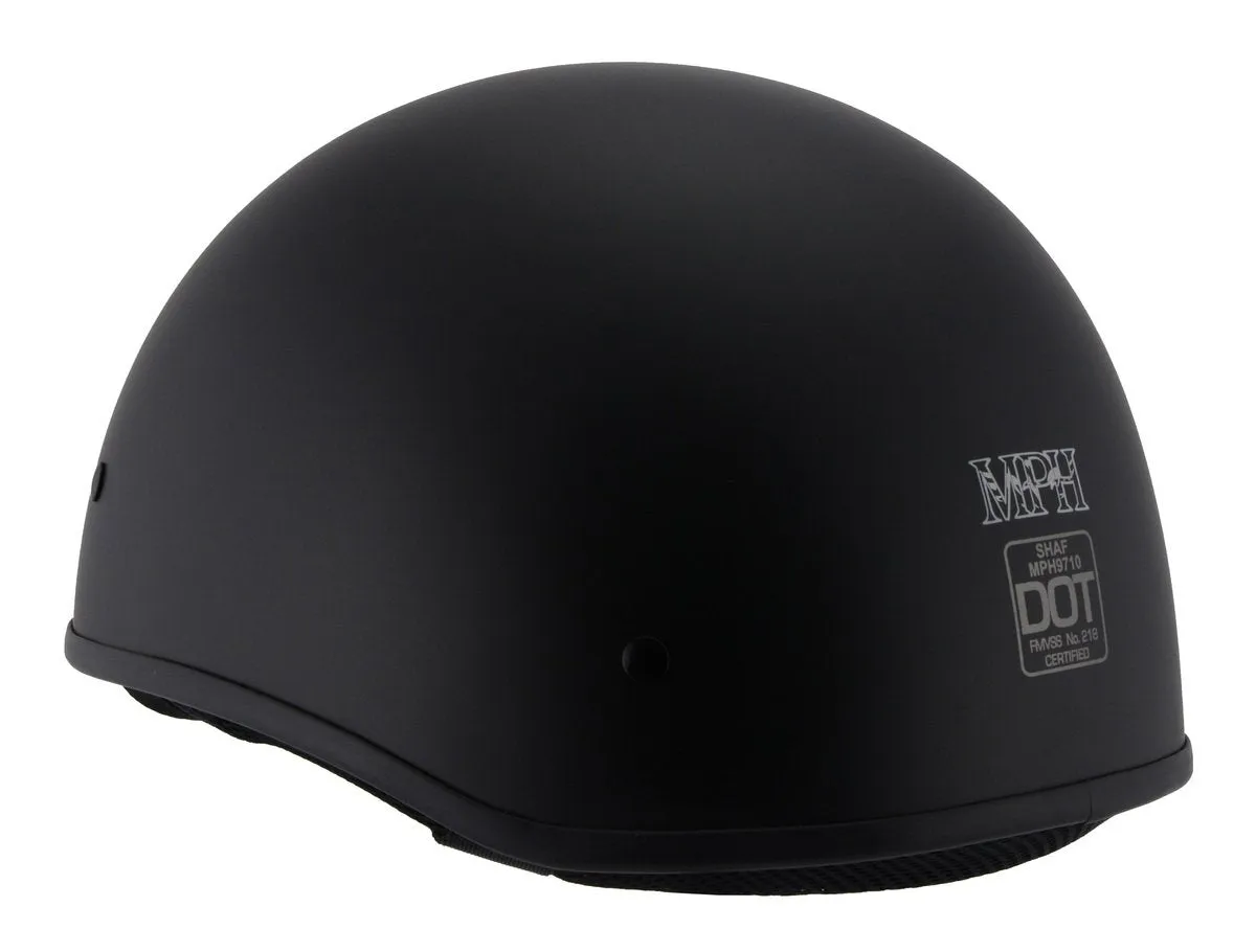 Milwaukee Performance Helmets MPH9710DOT Dot Approved 'Bare Bones' Matte Black Half Motorcycle Helmet for Men and Women