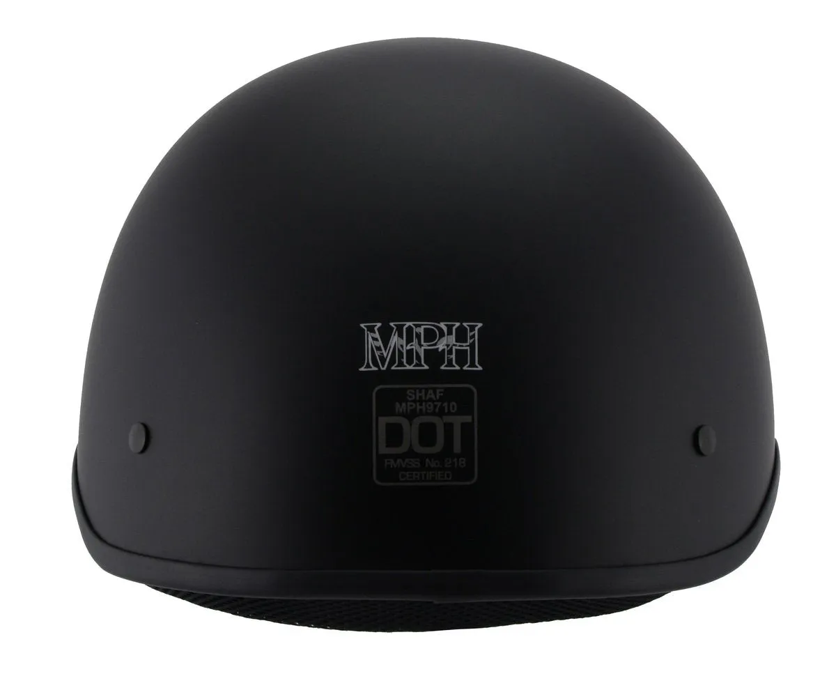 Milwaukee Performance Helmets MPH9710DOT Dot Approved 'Bare Bones' Matte Black Half Motorcycle Helmet for Men and Women