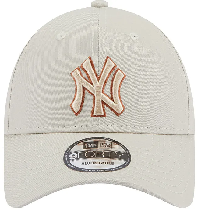 New Era Accessories Team Outline 9Forty NY Yankees Stone Toasted Peanut