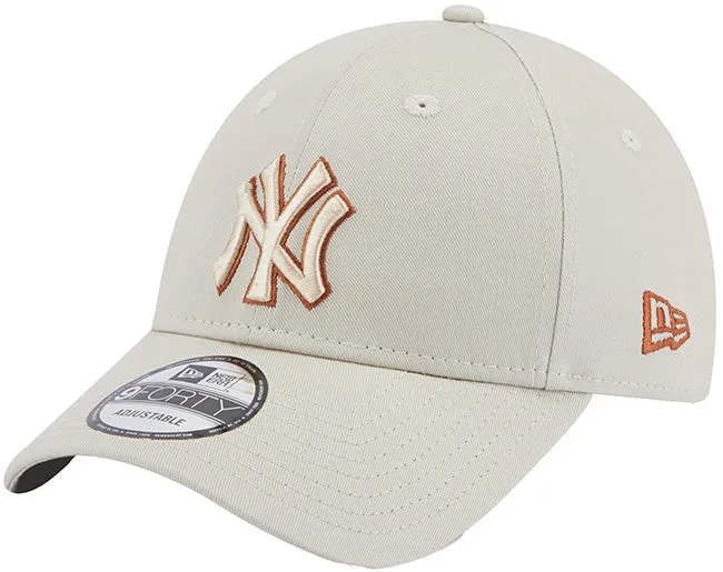 New Era Accessories Team Outline 9Forty NY Yankees Stone Toasted Peanut