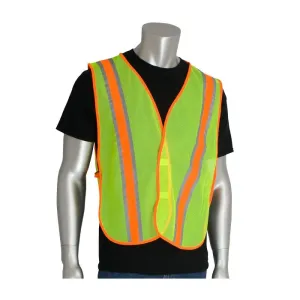 PIP 300-0900OR Non-ANSI Two-Tone Mesh Safety Vest, Hi-Vis Orange, 1 Each