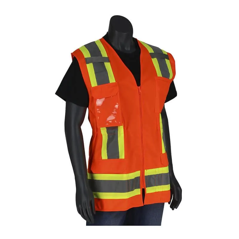 PIP Type R Class 2 Women's Contoured Two-Tone Surveyors Vest 302-0512