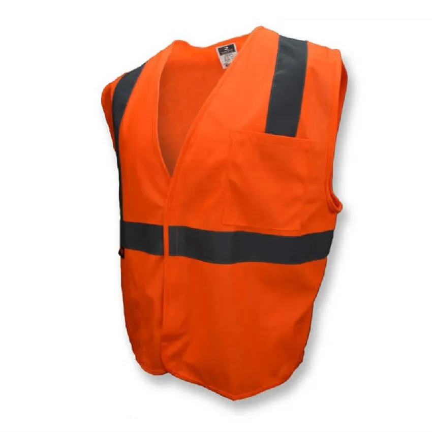 Radians SV2OS Economy Type R Class 2 Solid Safety Vest, Hi-Vis Orange, 1 Each