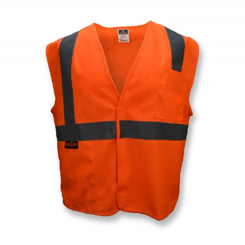 Radians SV2OS Economy Type R Class 2 Solid Safety Vest, Hi-Vis Orange, 1 Each