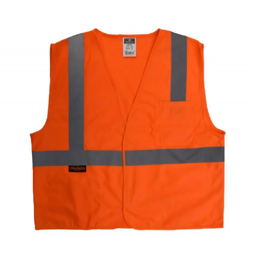 Radians SV2OS Economy Type R Class 2 Solid Safety Vest, Hi-Vis Orange, 1 Each