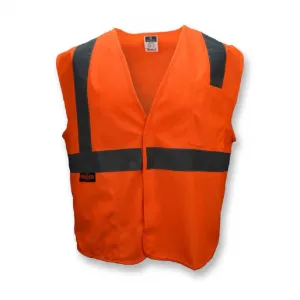 Radians SV2OS Economy Type R Class 2 Solid Safety Vest, Hi-Vis Orange, 1 Each