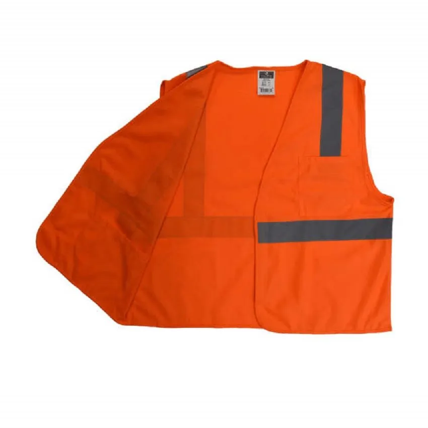 Radians SV2OS Economy Type R Class 2 Solid Safety Vest, Hi-Vis Orange, 1 Each