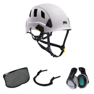 Strato Vent Chainsaw Helmet Mesh Visor & Ear Defenders White