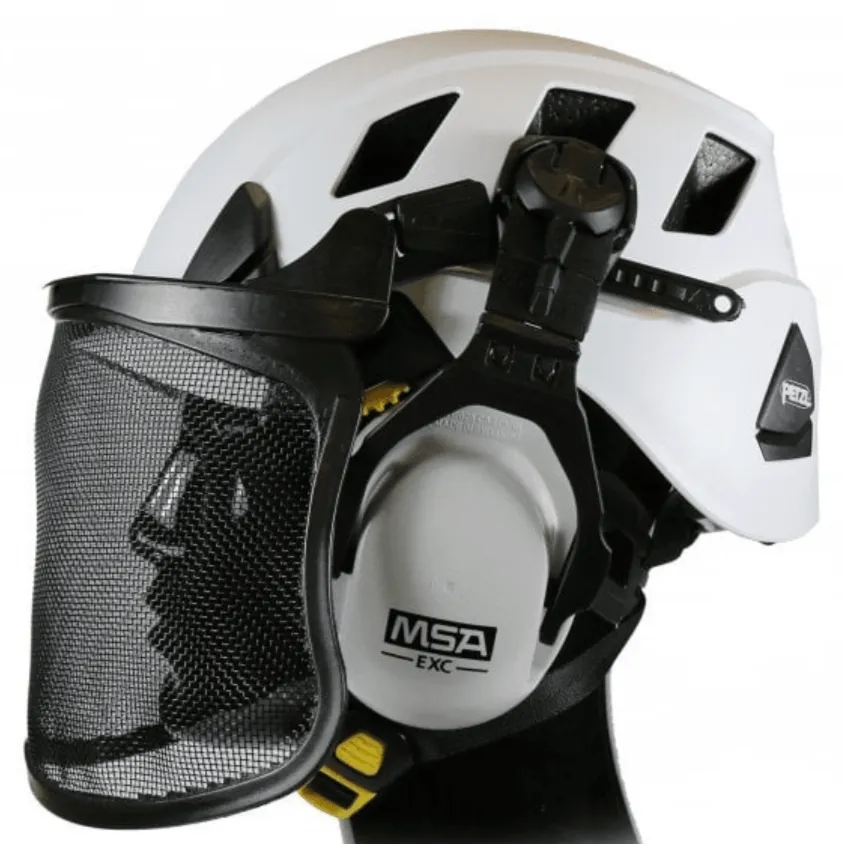 Strato Vent Chainsaw Helmet Mesh Visor & Ear Defenders White